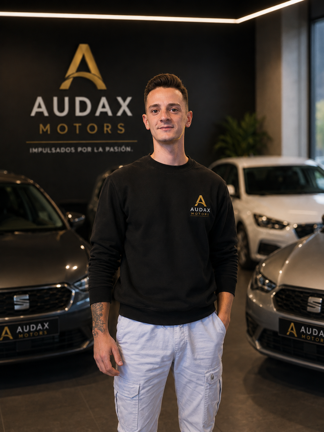 Christian Rey, fundador de AUDAX MOTORS, en el concesionario
